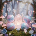 Five magical mystery scoop balls with fairies, crystals, mushrooms and dreamcatchers