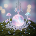 Extra small mystery ball with fairy magic, crystals, mushrooms and dreamcatcher