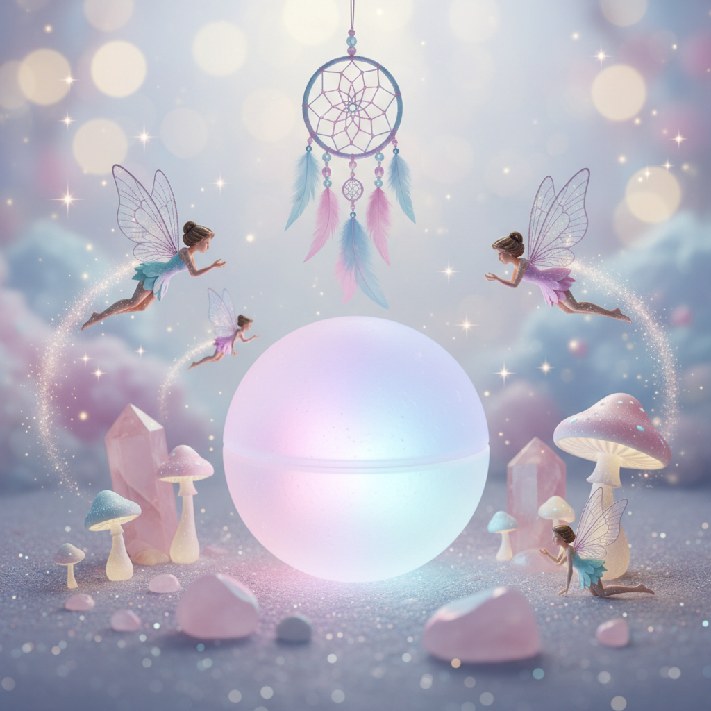 Small mystery scoop ball with fairies, crystals, mushrooms and dreamcatcher
